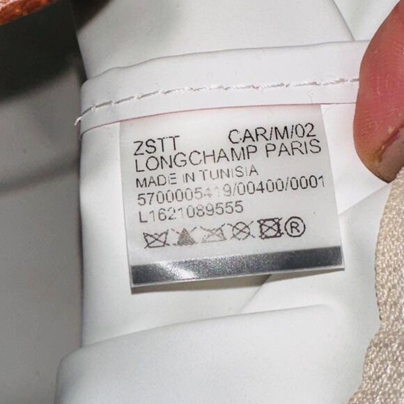 Auth LONGCHAMP Le Preage Original - Cream Dark Brown Nylon Leather Handbag - Picture 14 of 14